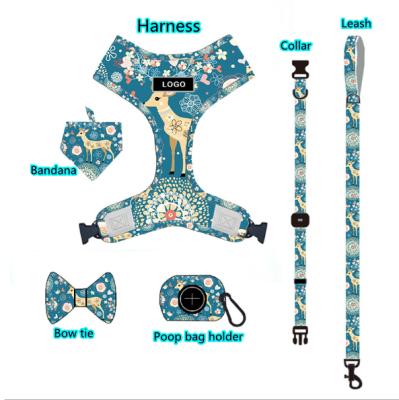 China New Design DETACHED 6 Pieces Custom Soft Pet Pet Supplies No Pull Adjustable Dog Harness Leash Set for sale