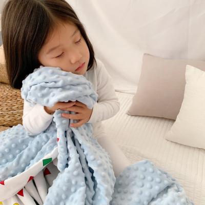 China Baby blanket cheap minky wholesale portable, weighed minky blanket for sale