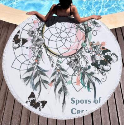 China Large QUICK DRY microfiber sand less round beach towel wholesale for sale