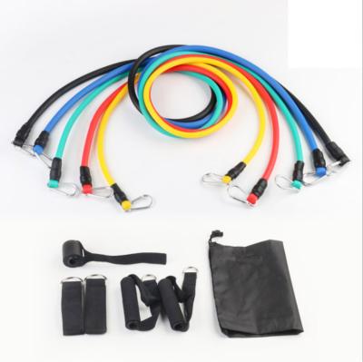 China Wholesale Fitnessing Exercise Bands Long Adjustable TPE/Latex Resistance Bands 11pc Set, Custom Resistance Bands for sale