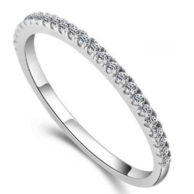 China Classic Classic Platinum-Plated Sterling Silver Elegant 925 Eternity Rings For Women for sale