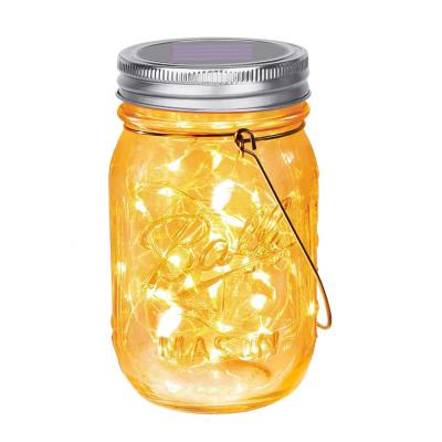 China Mordern LED Copper Wire Slot Waterproof Glass Mason Jar Lid Light for Garden Patio Christmas Holiday Decoration for sale