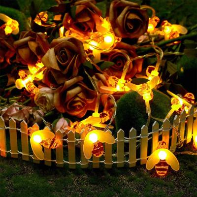 China Mordern Outdoor Waterproof Bees Shape Solar LED String Light for Garden Patio Decorations Warm White for sale