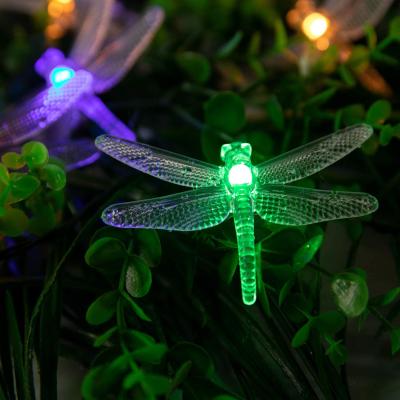 China Dragonfly Lights String Solar Garden Light Decorative Colorful for sale