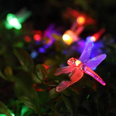 China Solar Powered Waterproof Dragonfly String Lights for Patio Garden Yard Christmas Party Multicolor for sale