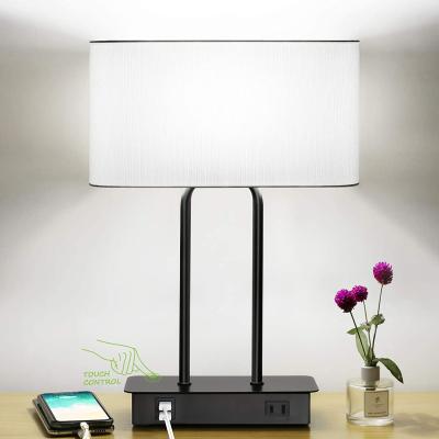 China Best Promotion Modern Selling Modern Rattan Fabric Cover Mdoern Bedside Table Lamp for sale