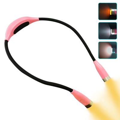 China Portable Creative Adjustable U-Shape Adjustable Rechargeable Flexible Neck Reading Book Light Hugging Light for sale