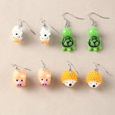 China FASHIONABLE Wholesale Cute Pig Hedgehog Cow Dangle Drop Earrings Women Snail Shape Earrings for sale