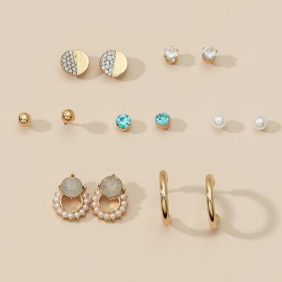 China 2021 new element fashion romantic simple woman geometric multi set of stud earrings for sale