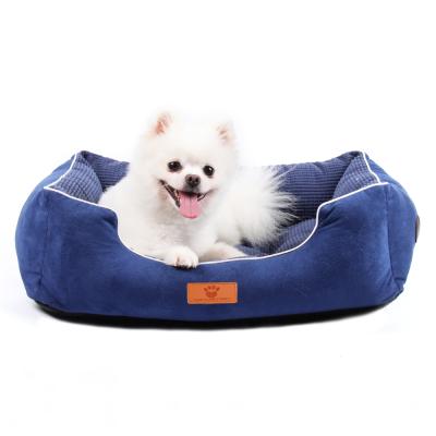 China Breathable Hot Selling Luxury Soft Dog Beds Plush Pillow Cushion Dog Beds High-loft Amazon Sleep Fabric Pet Bed for sale