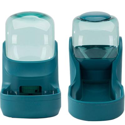 China Automatic Plastic Automatic Cat Food Feeder Pet Water Drinking Fountain Dog Cat Feeder Drinking Bowl For Dog Pet Drinking Station for sale