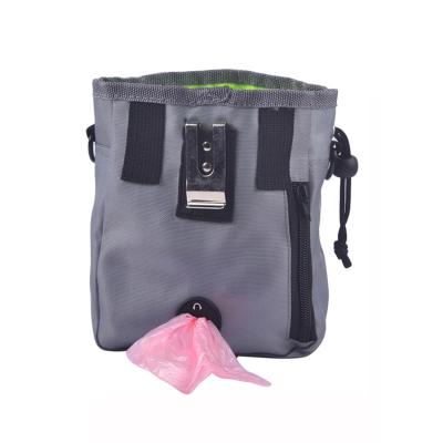 China Sustainable Outdoor Pet Treat Pouch Bag With Clip Nylon Portable Dog Training Bag for sale