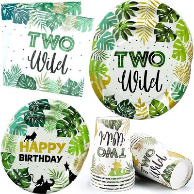 China High Quality Disposable Eco-Friendly Baby Shower Jungle Theme Two Birthday Decoration Wild Party Supplies for sale