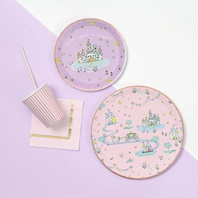 China Disposable Eco-Friendly Princess Set Fairy Tale Kids Party Supplies For Girls for sale