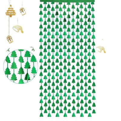 China 1*2m Decoration 1*2m Christmas Tree Aluminum Tinsel Tassel PET Rain Curtain Indoor Outdoor Metallic Fiestas Party Decorations for sale