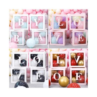 China Birthday Baby Shower Wedding Party Gender Reveal Decoration BABY/LOVE Transparent Letter Balloon Boxes for sale