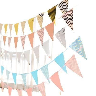 China Rose Gold Color Birthday Party Pennant Banners for Party Decoration for sale