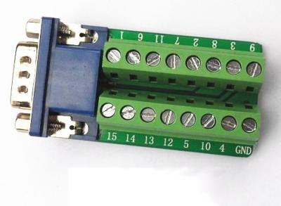 China Signals Breakout Board Serial Port Header - DB15 Male / Female terminal block adapter for sale