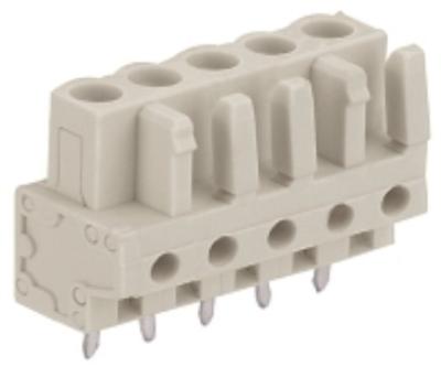 China Female connector; with straight pins;with 2 locking latches; pin spacing 5 mm / 0.197 in for sale