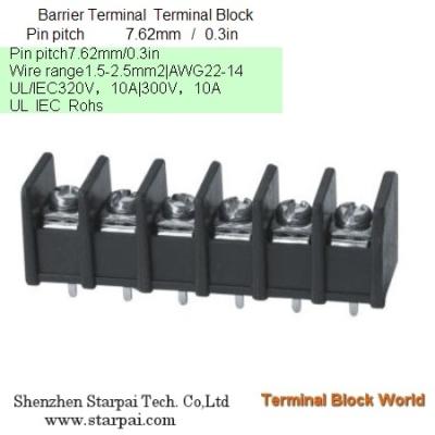 China Barrier Terminal Block High Power Automotive Terminal Block Connector/Socket pitch 7.62mm for sale