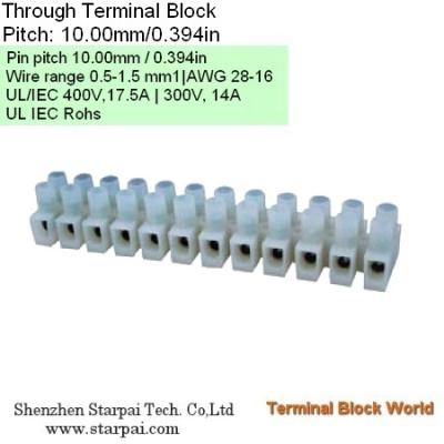 China Through Terminal block | Pitch: 10.0mm | Part No.PA8  Case PA66,UL94V-0 for sale