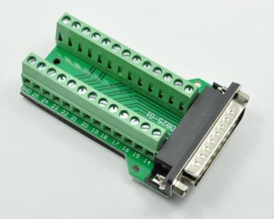 China DB25-M2 Female 25Pin Plug Breakout To PCB Board Terminals Connectors  Male / Female terminal block adapter for sale