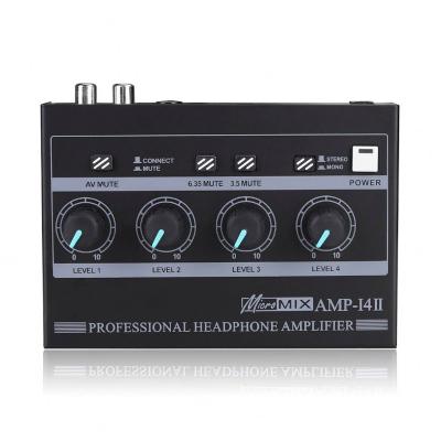 China Professional PH400 RGB Mini Stereo Audio 4 Channel Splitter Monitor Disco\Bar\Club\Metal Home Headphone Amplifier Portable for sale