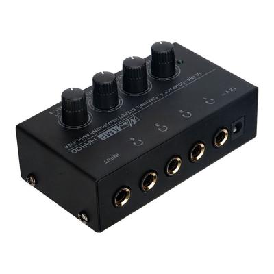 China Portable Eu Plug, Ha400 mini o Ultra-compact 4 Channel Stereo Earphone Amplifier with Power Adapter Black for sale