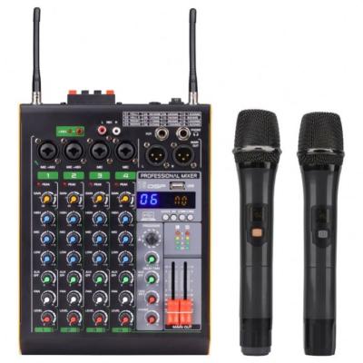 China MP3+SD Card System 2022 New Style Audio Mixer Sound For Karaoke Console Live Streaming Audio Mixer With Wireless Microphone for sale