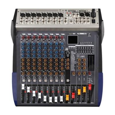 China 99DSP Digital 8 Channel Mono+2 Address System High Quality Stereo Professional Audio 8 Channel Mixer 6 Audio Power Sound Mixer for sale