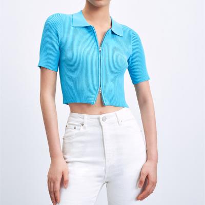 China Fashion V-Neck Zip-Up Collar Compressed Skinny Woolen Shorts Sheaths Women's Jacket for sale