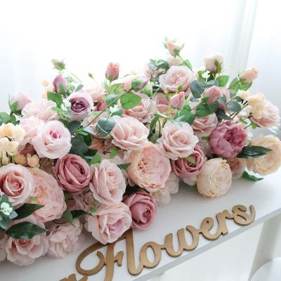 China Wedding Party Customizable Artificial Flower Wedding Decoration Road Guide Table Artificial Flower Background Wedding Arch Flower for sale