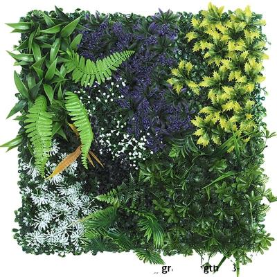 China YADE Customized Panels Plastic Artificial Grass Wall With Flowers Panels Hedge Fence Backdrop Artificial Grass Wall for sale