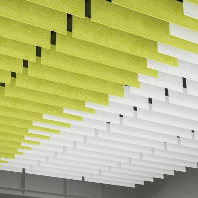 China Polyester Felt Sustainable Acoustical Ceiling Noise Control Material Recycle Polyester Felt PET Acoustical Noise Barrier Ceiling Panel for sale