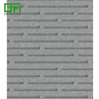 China Highly Efficient Sound Absorption Soundproof Decoration Etched Polyester Fiber Material 3D Acoustic Wall Panel for sale