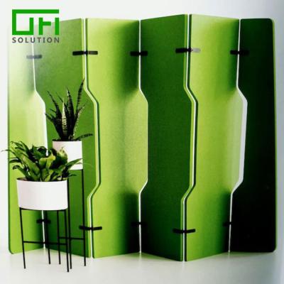 China Highly Efficient Recyclable 100% Polyester Fiber PET Recyclable Acoustic Mobile Room Divider Partition Wall Acoustic Folding Screen for sale