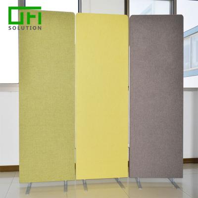 China Highly Efficient Sound Absorption Soundproof Polyester PET Felt Fabric Wrapped Acoustic Panels Desk Divide Screens Portable Acoustic Room Dividers for sale