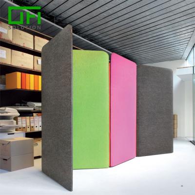 China Highly Effective Sound Proof Divder Soundproof Office PET Finish Fabric Sound Absorption Sound Absorption Privacy Privacy Dividers PET for sale