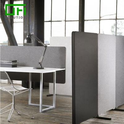 China Highly Effective Sound Absorption Office Polyester Fiber Acoustic Panel Fabric Wrapped Floor Standing Partition for sale