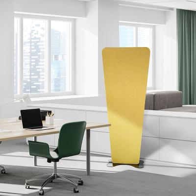 China Highly Efficient Sound Absorption 2022 Hot Selling Most Popular New Style Portable Privacy Screen Polyester Yellow Office Acoustic Partition for sale