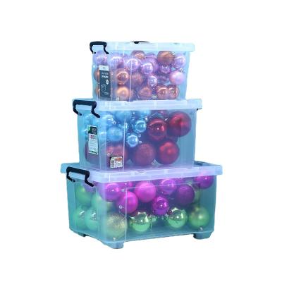 China Sustainable Lockable Clear Home Storage Boxes For Sale With Customized Color Handles for sale