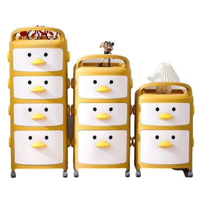 China High quality modern 3 layer toy storage bin rack with 3 large baskets and four easy to move casters for sale