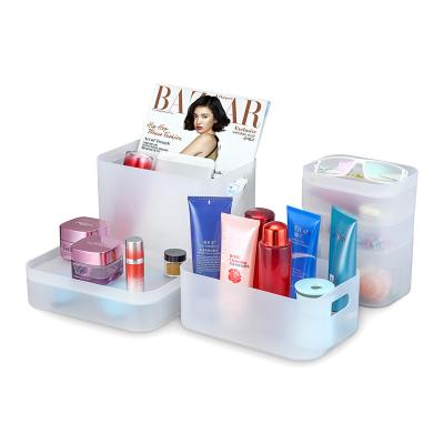 China Sustainable PP Plastic Drawer Makeup Drawer Organizer Cosmetic Storage Boxes For Office for sale