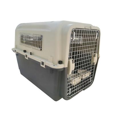 China Wholesale Breathable Outdoor Pet Cage Transport Plastic Pet Travel Box Bed House For Dogs for sale