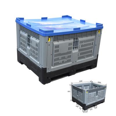 China Folding Collapsible HDPE 1200x1000 Plastic Pallet Box For Sale for sale