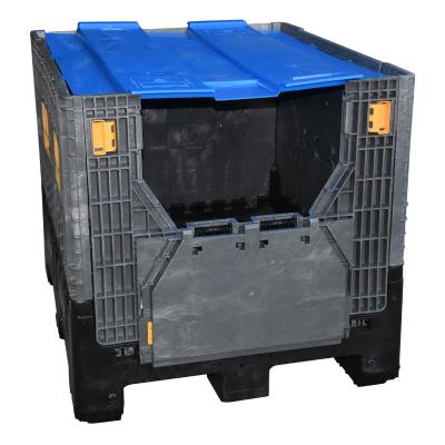 China 1200x1000x760mm / Collapsible Large Folding Plastic Pallet/Trash Can/Retail Box Shipping Containers With Wheel/Lid For Storage for sale