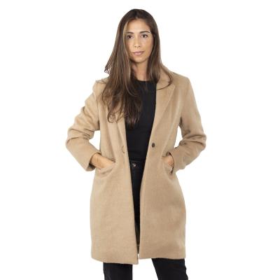 China 2020 Winter Lapel Collar Breathable Solid Faux Fur Coat Ladies Winter Open Ditch Coat for sale