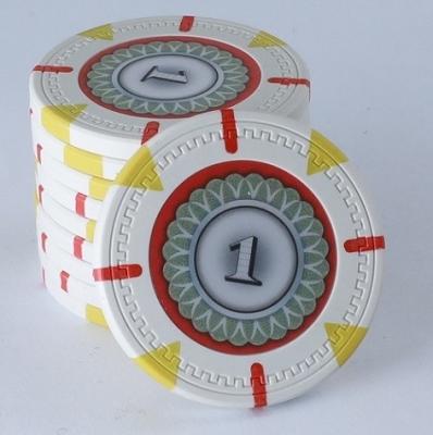 China NEW $1 Gram Professional Clay Poker White Clay Casino Chips 13.5 for sale