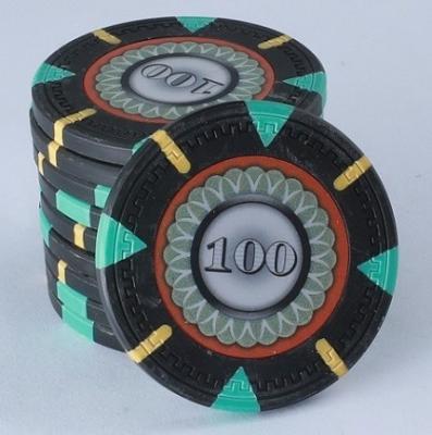 China Professional Casino 13.5g Clay Poker Chips from Clay New Black $100 for sale