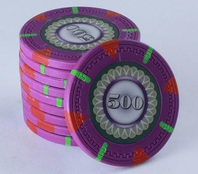 China Clay Purple $500 Professional Casino 13.5g Clay Poker Chips NEW for sale